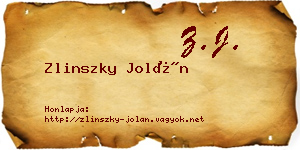 Zlinszky Jolán névjegykártya