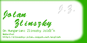 jolan zlinszky business card